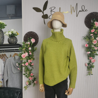 Soft Large Cable Knit Turtleneck Sweater