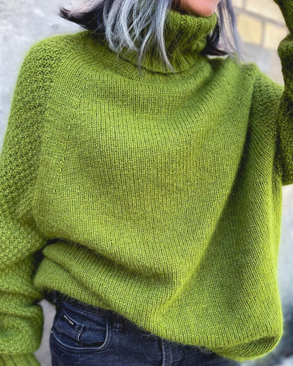 Soft Large Cable Knit Turtleneck Sweater