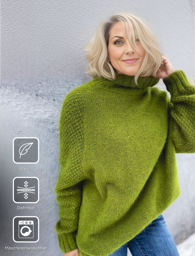 Soft Large Cable Knit Turtleneck Sweater - OutfitLondon