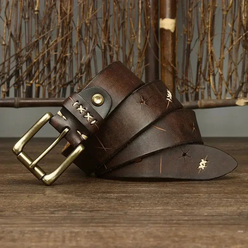 Genuine Brown Leather Waist Belt