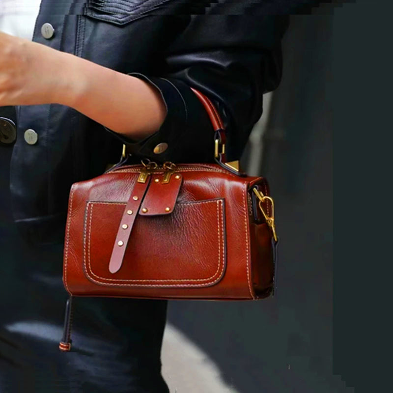 Genuine Brown Leather Shoulder Bag