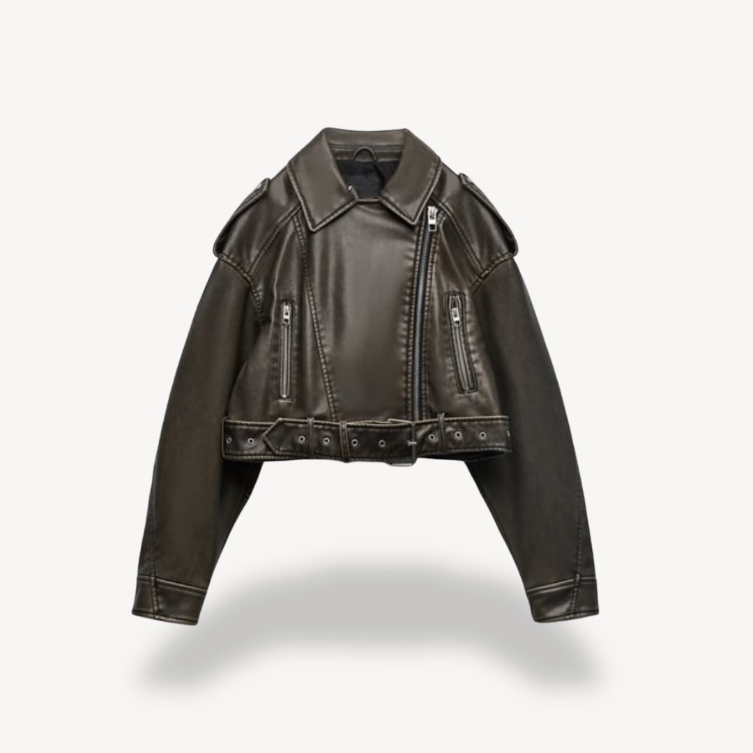 Stylish Female Motorcycle Leather Jacket