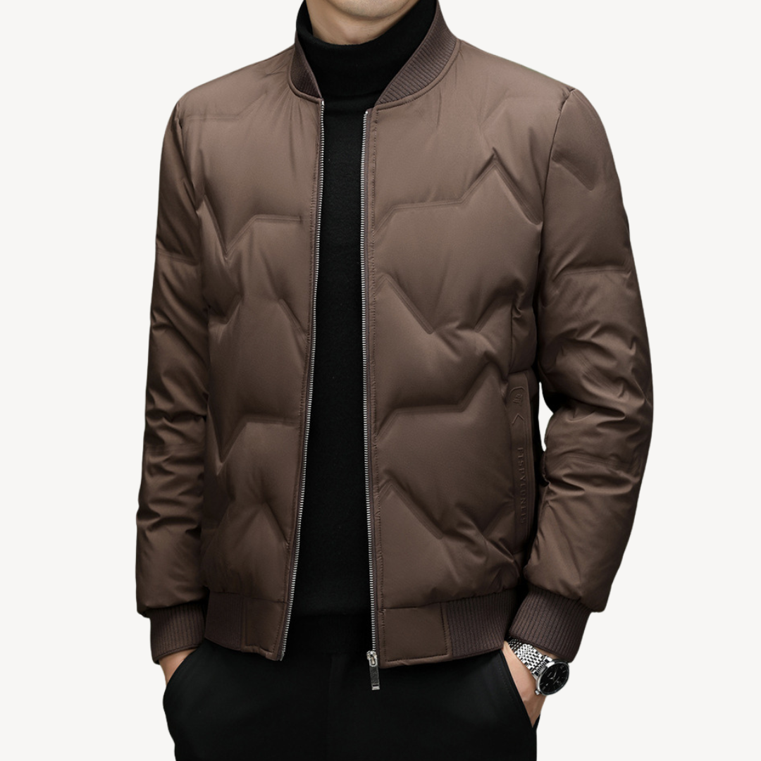 Slim Fit Down Filled Men's Bomber Jacket - OutfitLondon