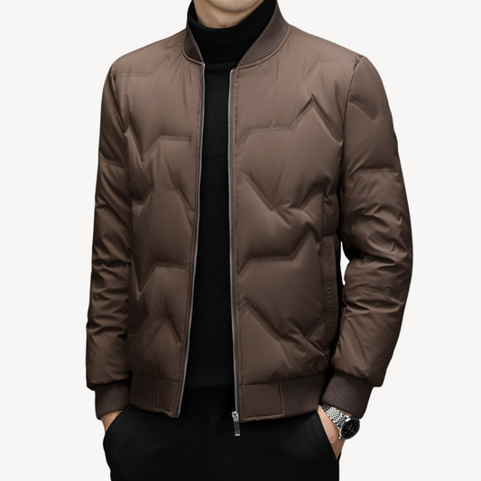 Slim Fit Down Filled Men's Bomber Jacket - OutfitLondon