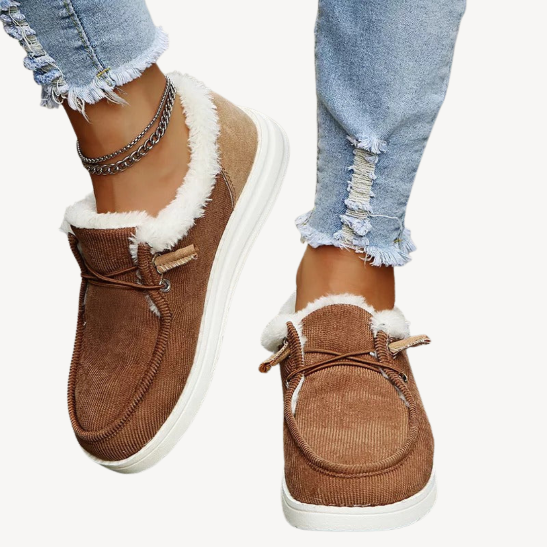 Comfortable Women's Slip On Shoes with Fleece Insoles