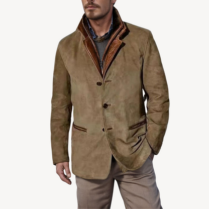 Relaxed Fit Leather Bomber Jacket - OutfitLondon