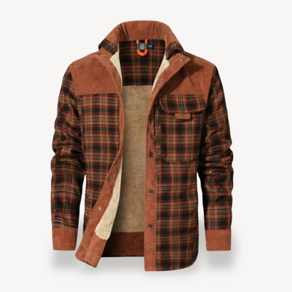 Warm Checked Flannel Coated Jacket