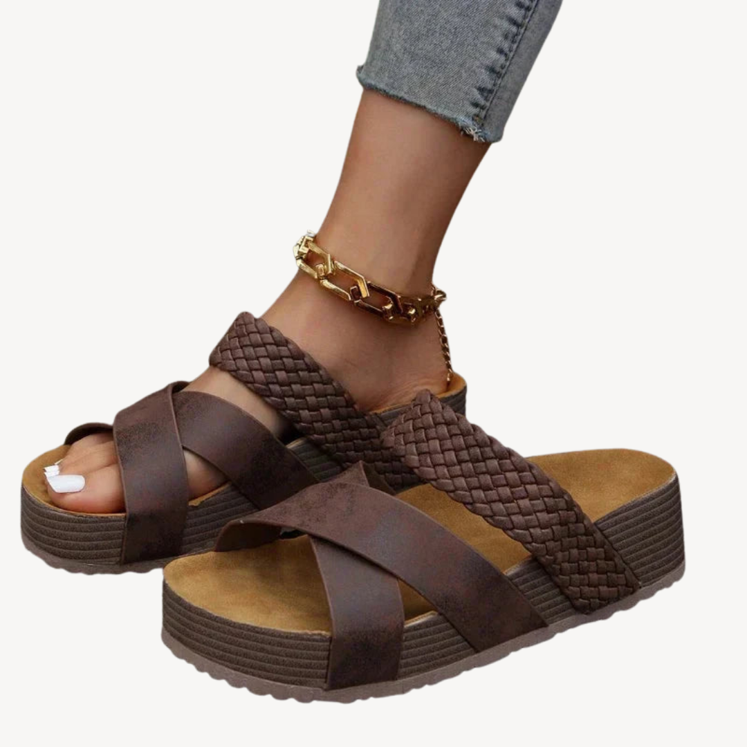 Comfortable Synthetic Leather Sandals for Ladies - OutfitLondon