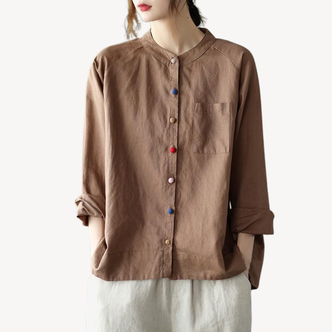 Relaxed Fit Cotton Blend Casual Shirt