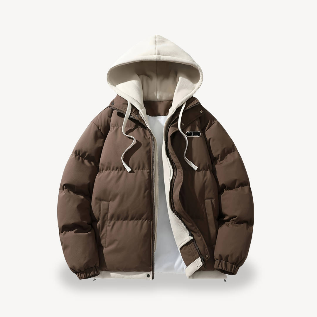Large Mens Puffer Coat with Hood