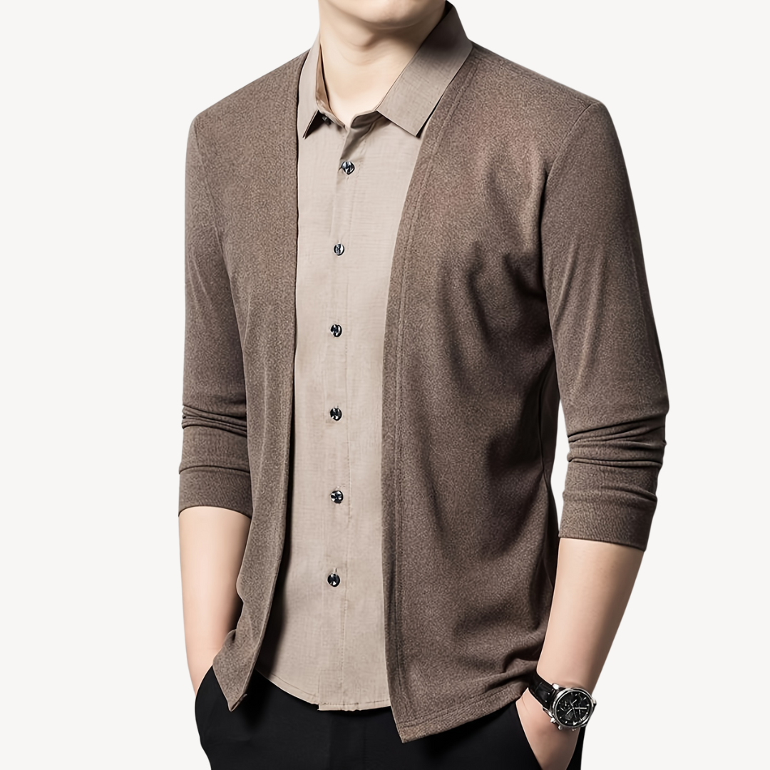 Men's Breathable Open Front Cardigan Sweater