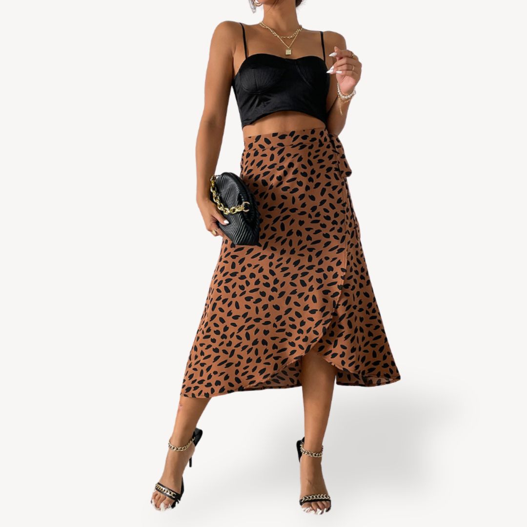 Ladies Floral Flowy Mid Length Skirt