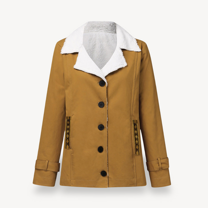Warm Women's Button Front Fleece Coat