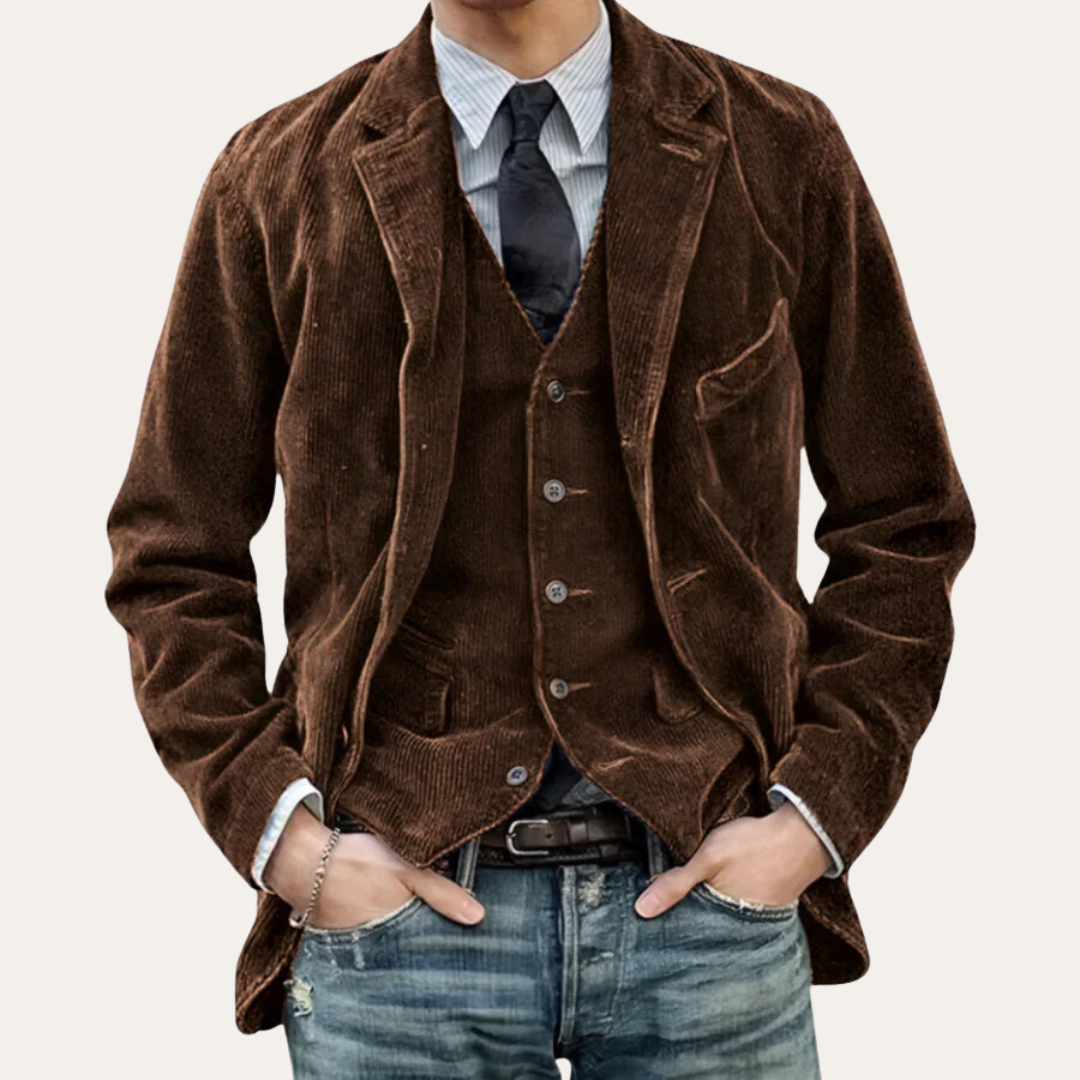 Rugged Textured Men's Blazer Coat