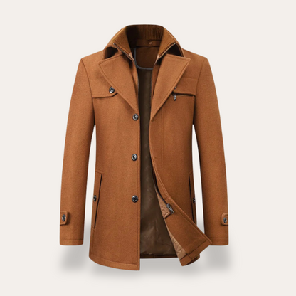 Warm Mens Parka Coat with Faux Fur Collar