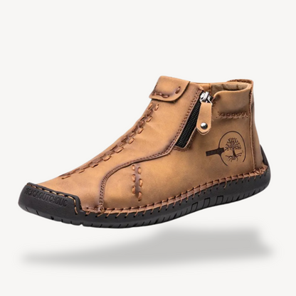 Comfortable Mens Leather Zip Boots