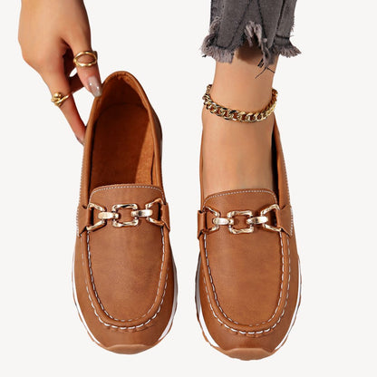 Comfortable Suede Slip On Shoes Women Chain