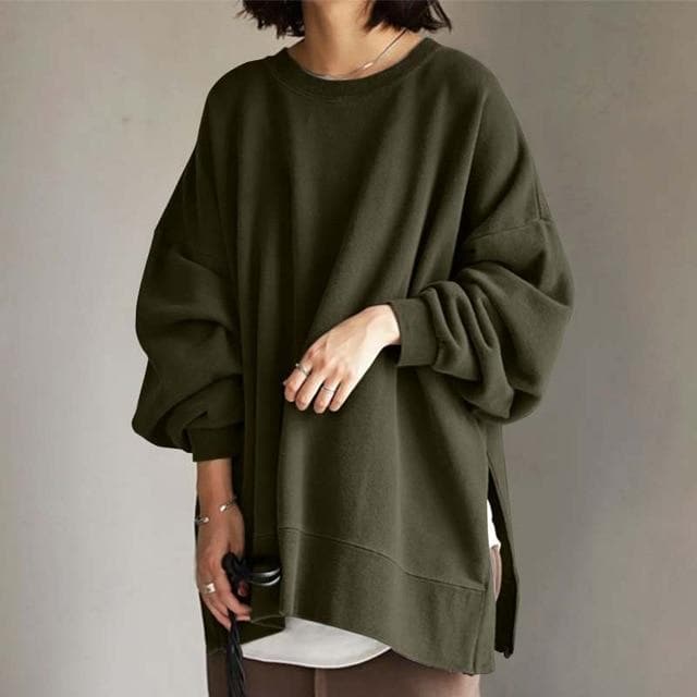 Soft Relaxed Fit Crew Neck Pullover