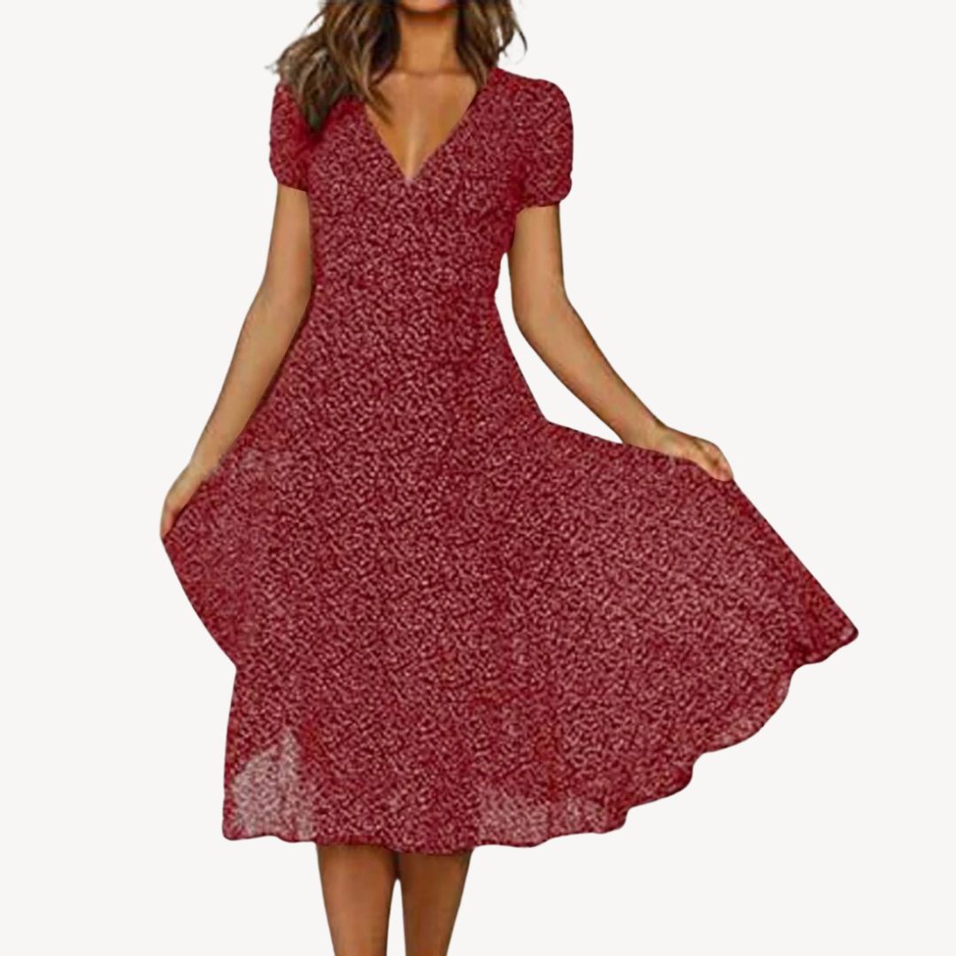 Ladies' Pretty Flower Short Sleeve Dress