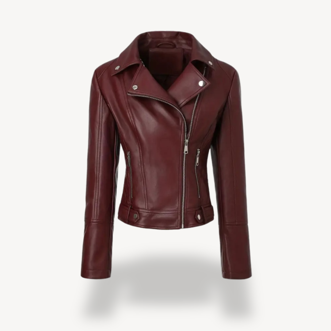 Vegan Leather Moto Jacket for Ladies