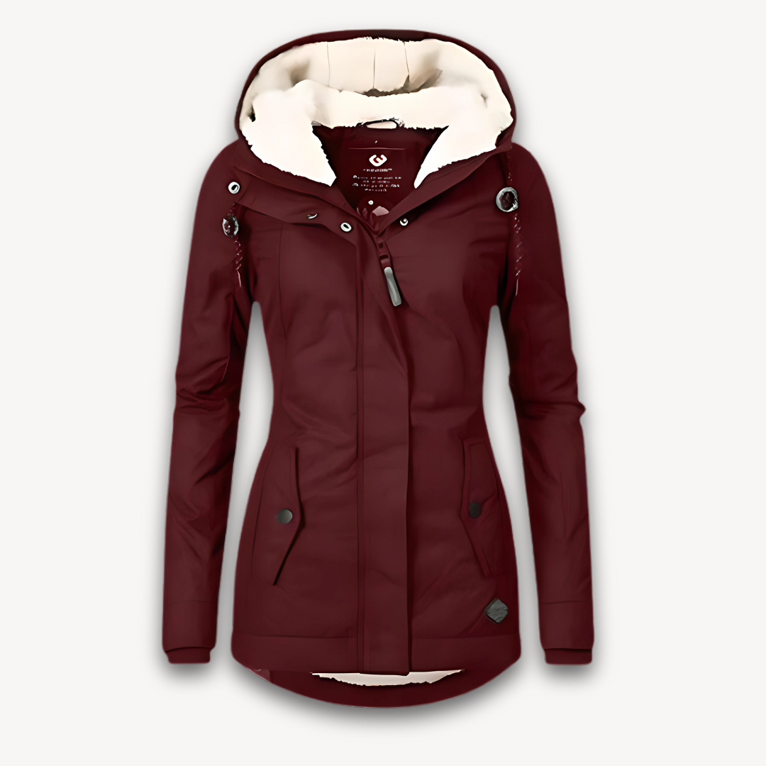 Ladies Insulated Snow Jacket with Faux Fur Inside