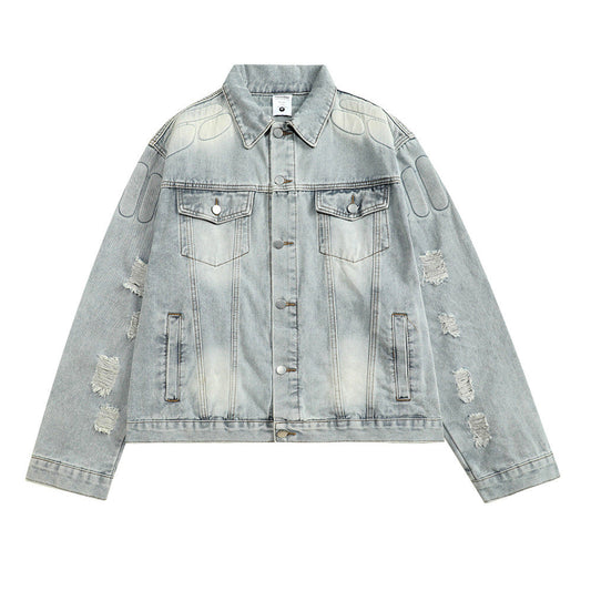 Men's Classic Denim Jacket with Patch Detail