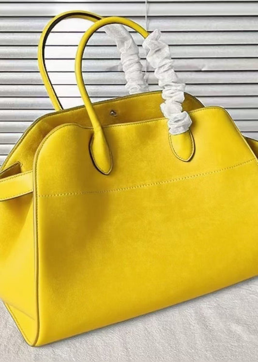 Women's Suede Tote Bag Large Yellow - OutfitLondon