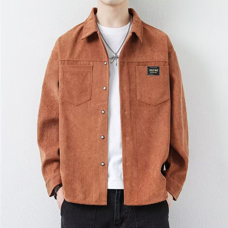 Relaxed Fit Corduroy Coat Black