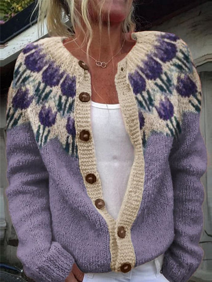 Women's Floral Knit Sweater