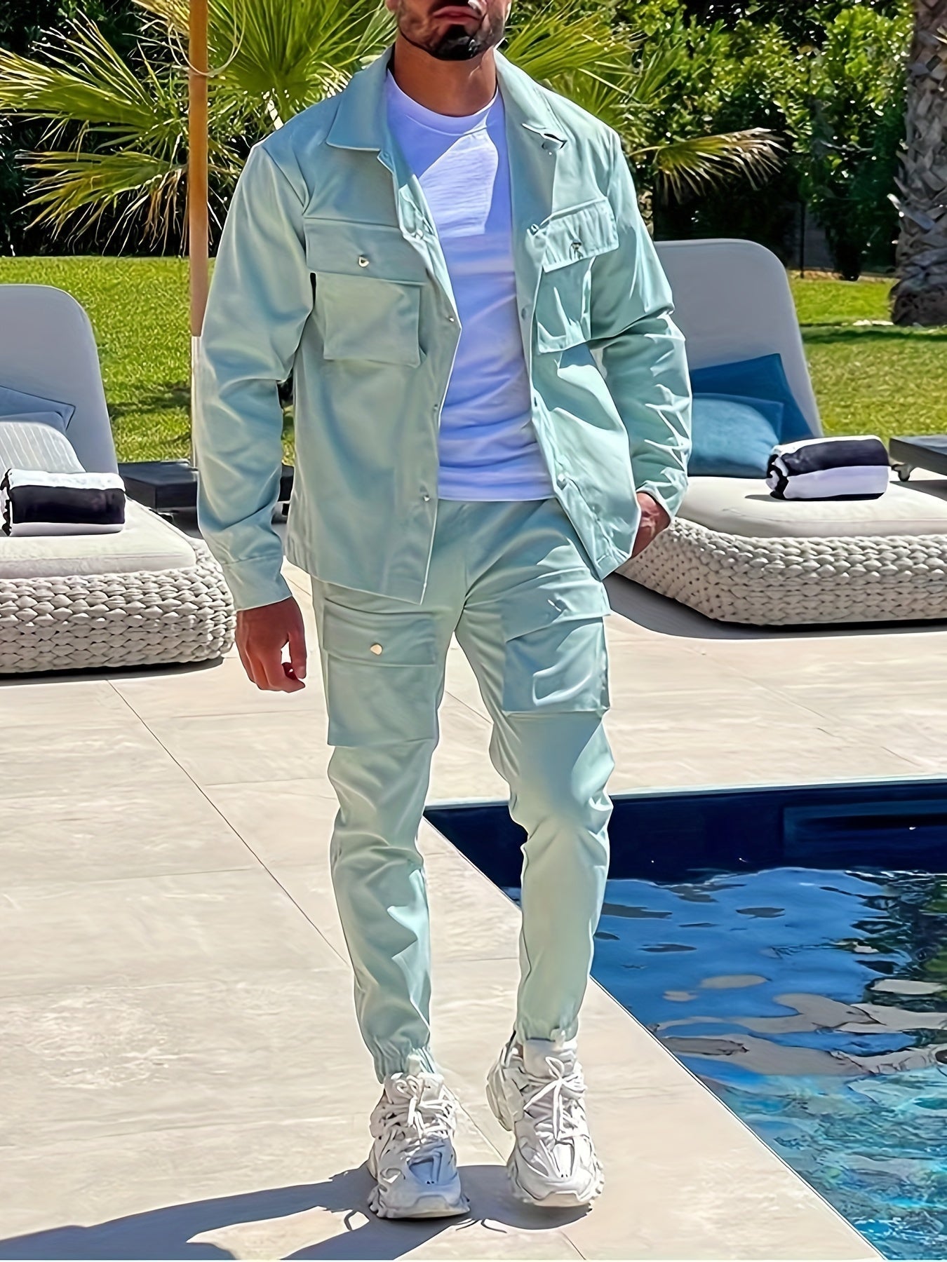 Soft Mens Casual Zipper Jacket Tracksuit With Pockets