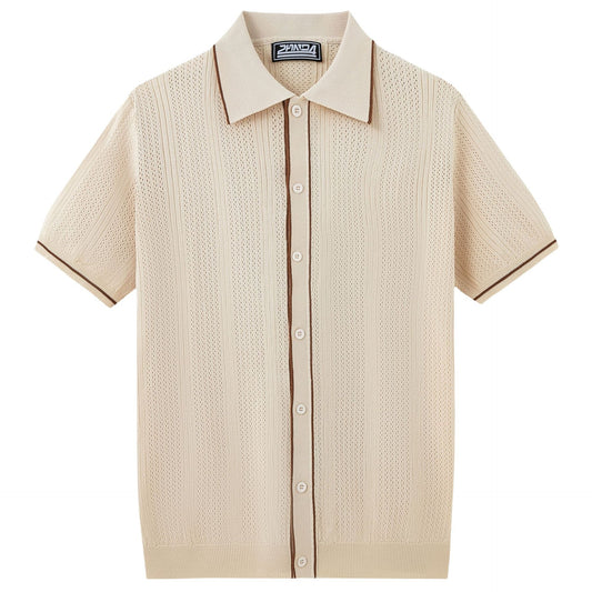 Men's Casual Knit Cotton Polo Shirt