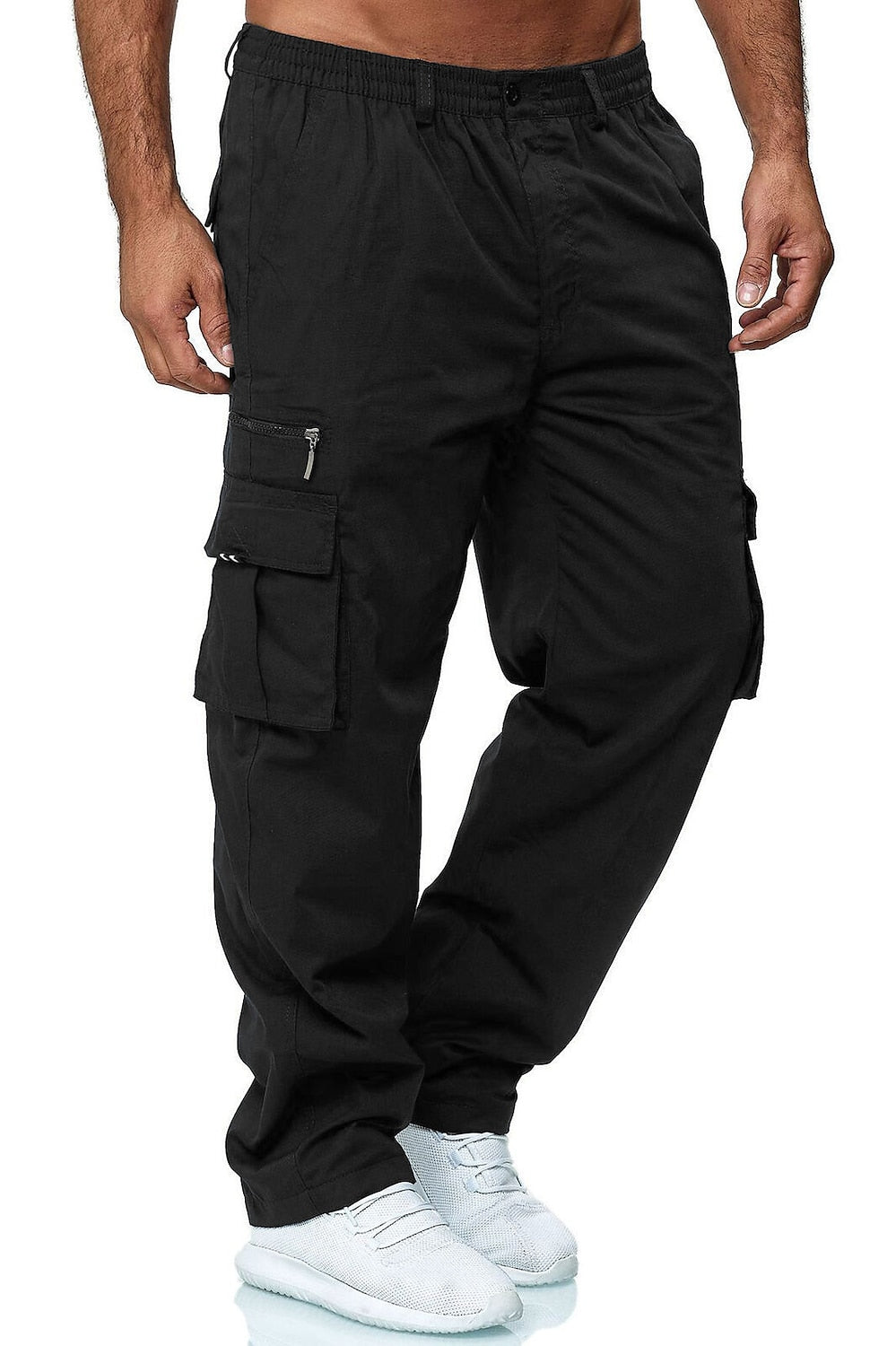 Men's Casual Cargo Pants Trousers Multi-pocket Loose Work Pants Outdoor Trousers Sports Fitness