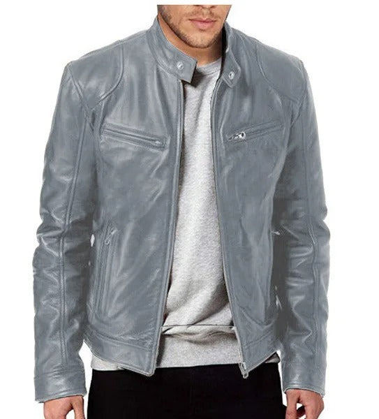 Casual Style Men's Faux Leather Jacket
