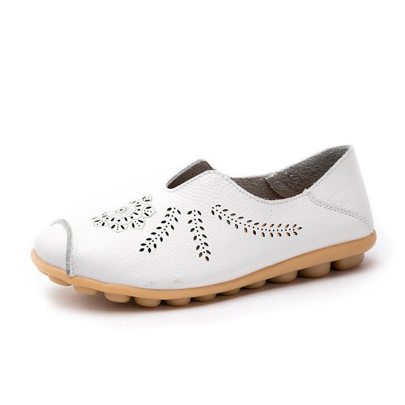 Slip On Loafers Hollow Flat Bottom Women Shoes