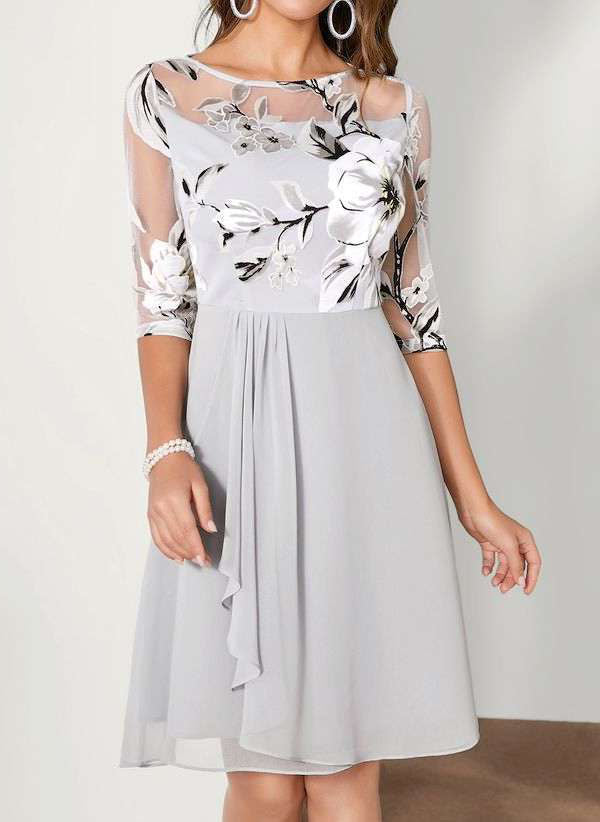 Chic Casual Knee Length Dress for Ladies - OutfitLondon