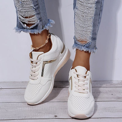 Orthopedic New Women Sneakers Lace-up Wedge Sport Design