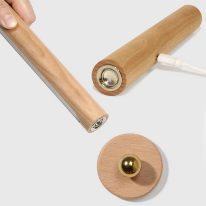 Rotatable Wooden LED Wall Lamp - Magnetic Detachable & Stepless Dimming Rechargeable Wall Light