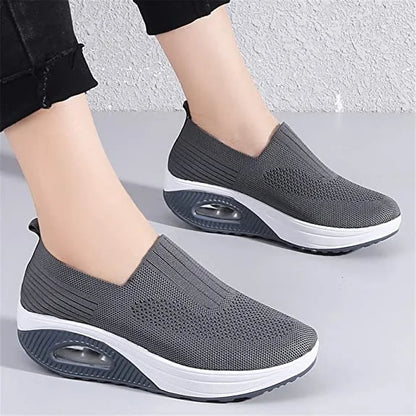 Women Wedge Shoes Breathable Casual Mesh Air-Cushion Walking Sneakers