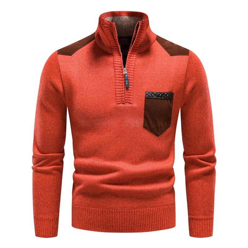 Warm Cable Knit Zip Up Sweater