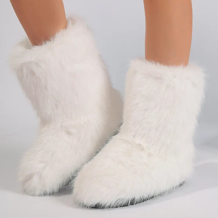 Warm Faux Fur Ankle Boots for Women