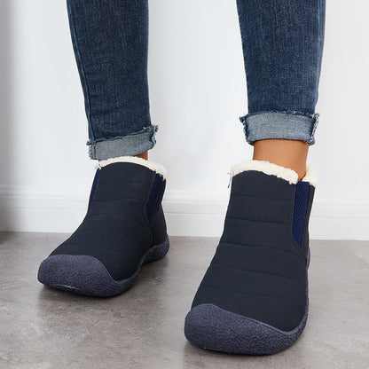 Warm Winter Snow Boots Fur Lined Waterproof Ankle Boots
