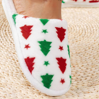 Warm Christmas Fuzzy Fur Slippers Fluffy Slide Shoes