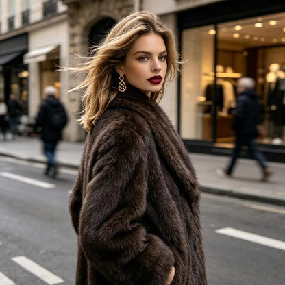 Women's Stylish Faux Fur Cropped Jacket