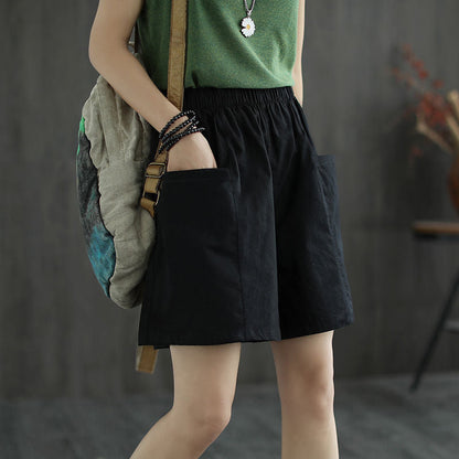 Women's Casual Cotton Loose Straight-Leg Cargo Shorts