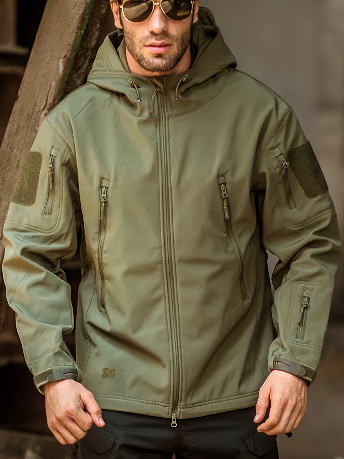 Warm Water Resistant Mens Fleece Coat with Pockets - OutfitLondon