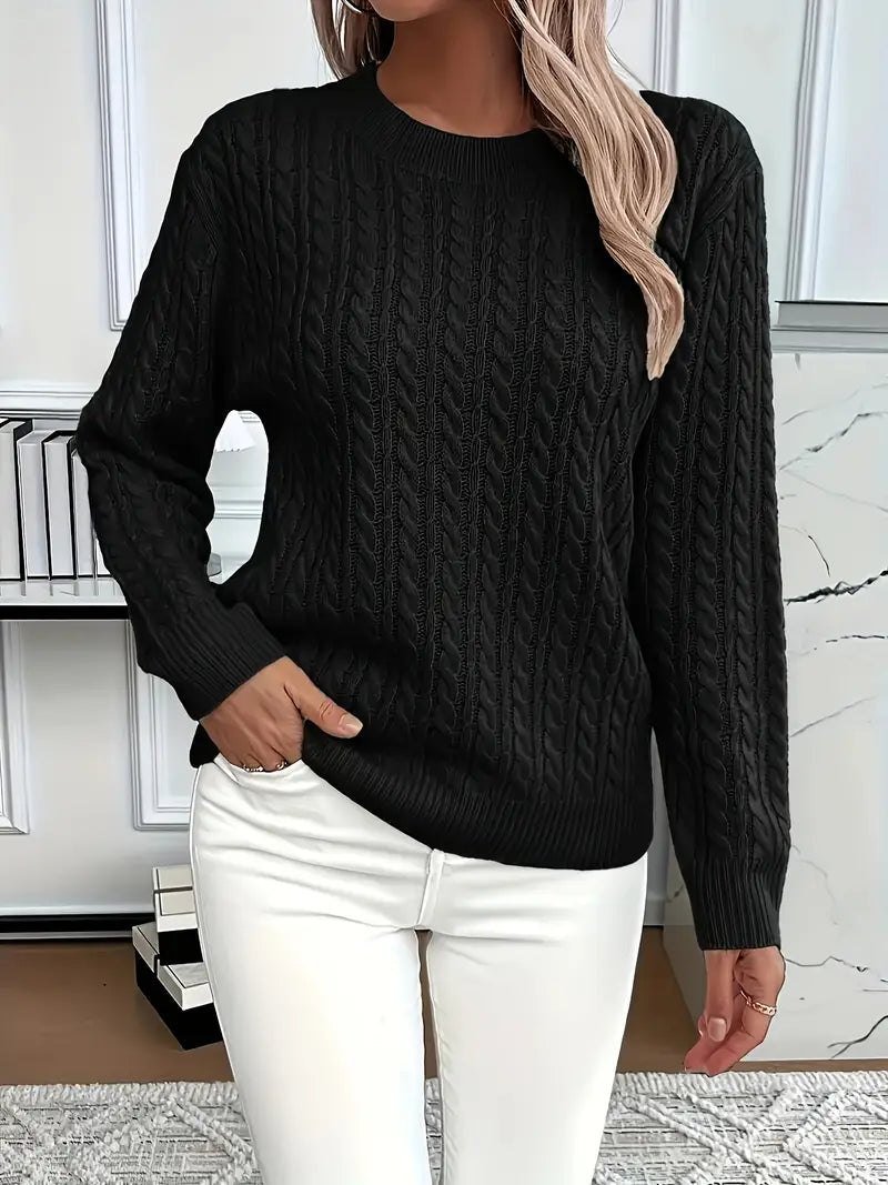 Soft Ladies Cable Knit Winter Sweater