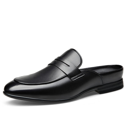 Men Leather Mules Loafers Soft Sole