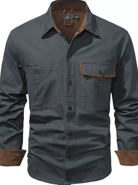 Casual Loose Fit Mens Dress Shirt - OutfitLondon