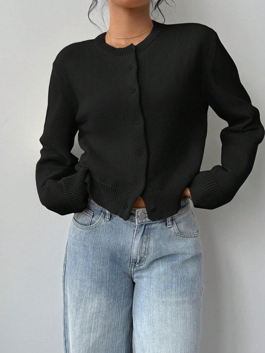 Women's Classic Knitted Long Sleeve Cardigan