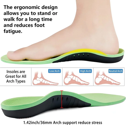 Zealbonn™ 4 Pairs Plantar Fasciitis Insoles I Insoles For Flat Feet I Arch Support Insoles